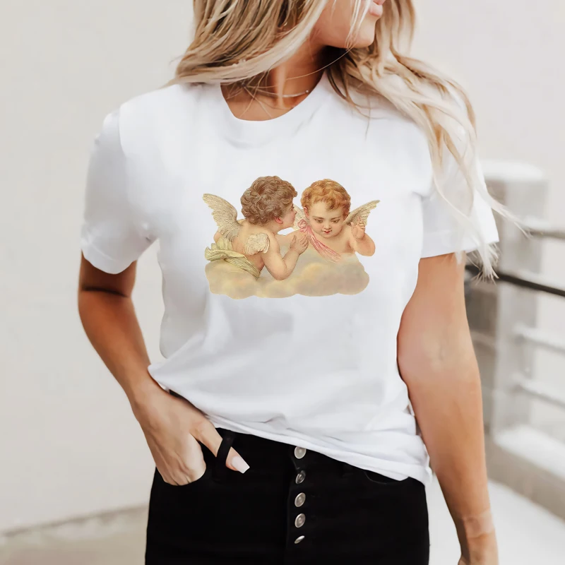 Women Lady Resto Angel Cherubs Printing 90s Fashion Print Shirt Clothes T Tee Womens Tshirt for Female Top Graphic T-shirt S-5X
Women Lady Resto Angel Cherubs Printing 90s Fashion Print Shirt Clothes T Tee Womens Tshirt for Female Top Graphic T-shirt S-5X