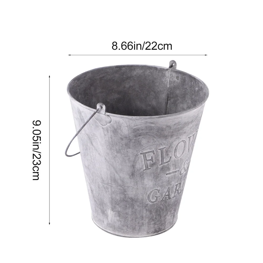 Garden Wrought Iron Pail Simulation Round Iron Bucket Flower Pot Metal Flower Bucket for Home - Size L(Light Grey)
Garden Wrought Iron Pail Simulation Round Iron Bucket Flower Pot Metal Flower Bucket for Home - Size L(Light Grey)
