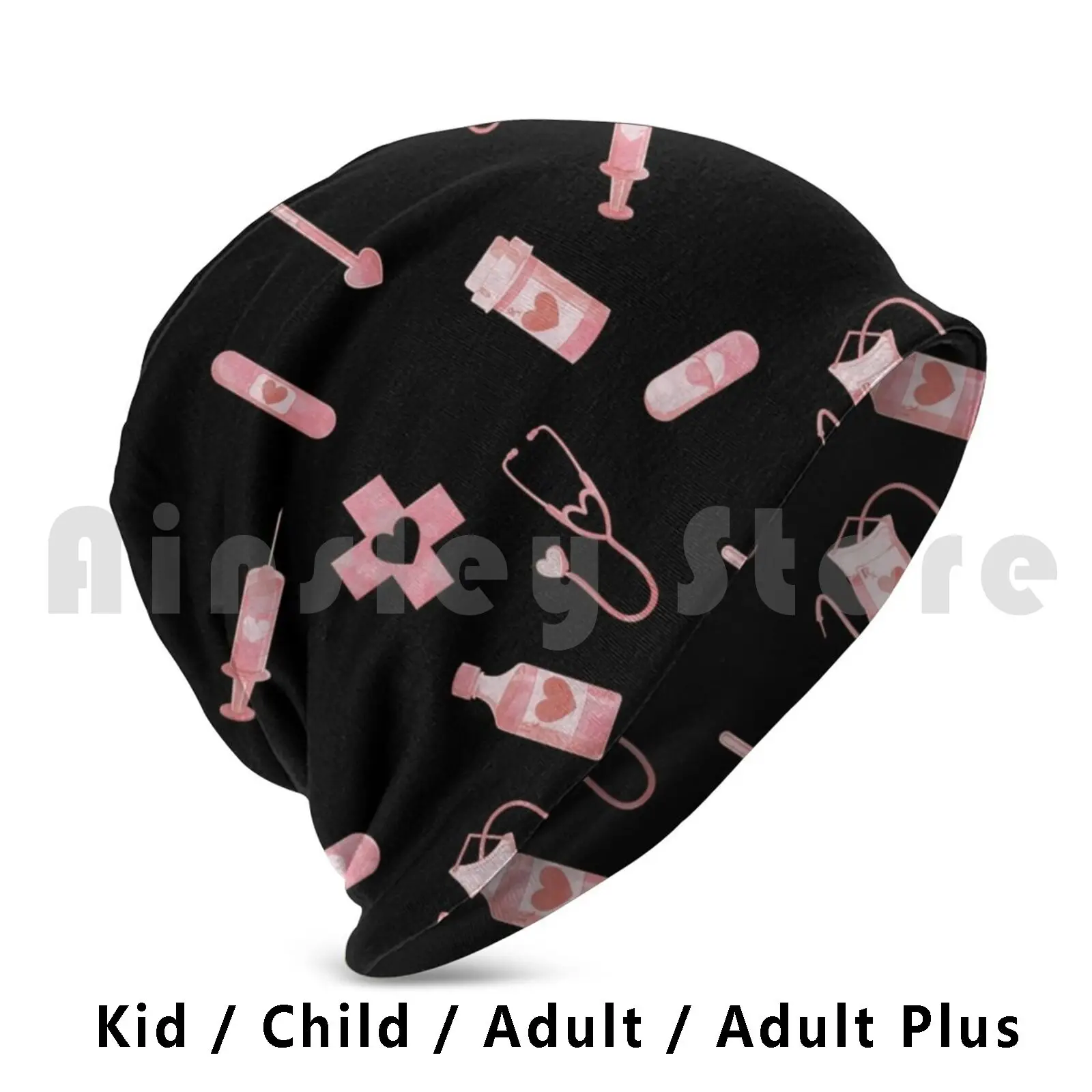 Женская шапочка с принтом в виде лекарств
Женская шапочка с принтом в виде лекарств