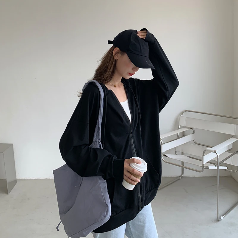 Sweatshirt Zip-up Korean Style Hoodies Vintage Brown Long Sleeve Oversized Hoodies Pocket 2021 Autumn Women Casual Large Coats 
Sweatshirt Zip-up Korean Style Hoodies Vintage Brown Long Sleeve Oversized Hoodies Pocket 2021 Autumn Women Casual Large Coats