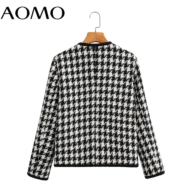 AOMO Women Vintage Plaid Tweed Crop Blazer Female Long Sleeve Elegant Jacket Ladies Work Wear Blazer 8Y38A
AOMO Women Vintage Plaid Tweed Crop Blazer Female Long Sleeve Elegant Jacket Ladies Work Wear Blazer 8Y38A
