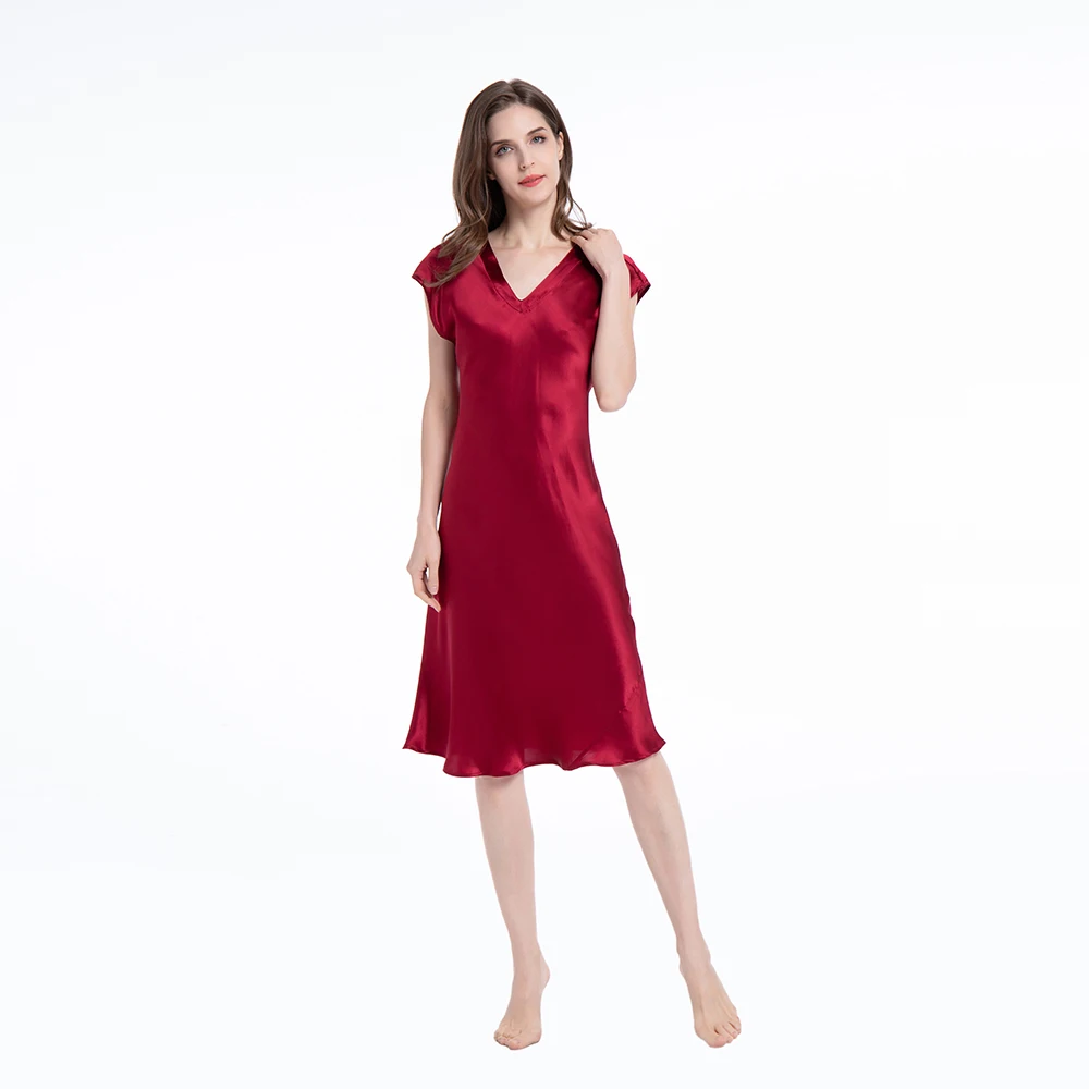 Silk Nightgowns Women's 19 Momme Mulberry 100 Silk Long Classic V Neck Short Sleeved Nightdress Luxury Sleepwear Nightdress
Silk Nightgowns Women's 19 Momme Mulberry 100 Silk Long Classic V Neck Short Sleeved Nightdress Luxury Sleepwear Nightdress