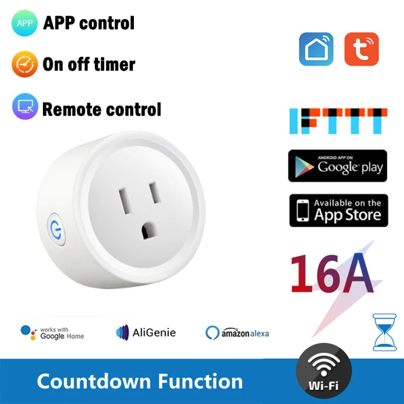 For Alexa Google Assistant Voice Control Smart Socket US Plug 16A Wireless Smart Home Power Socket Wifi Remote Control Socket 
For Alexa Google Assistant Voice Control Smart Socket US Plug 16A Wireless Smart Home Power Socket Wifi Remote Control Socket
