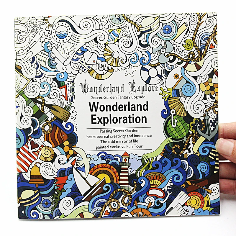 1 шт. креативная книжка раскраска Wonderland для взрослых 24 страниц английская версия