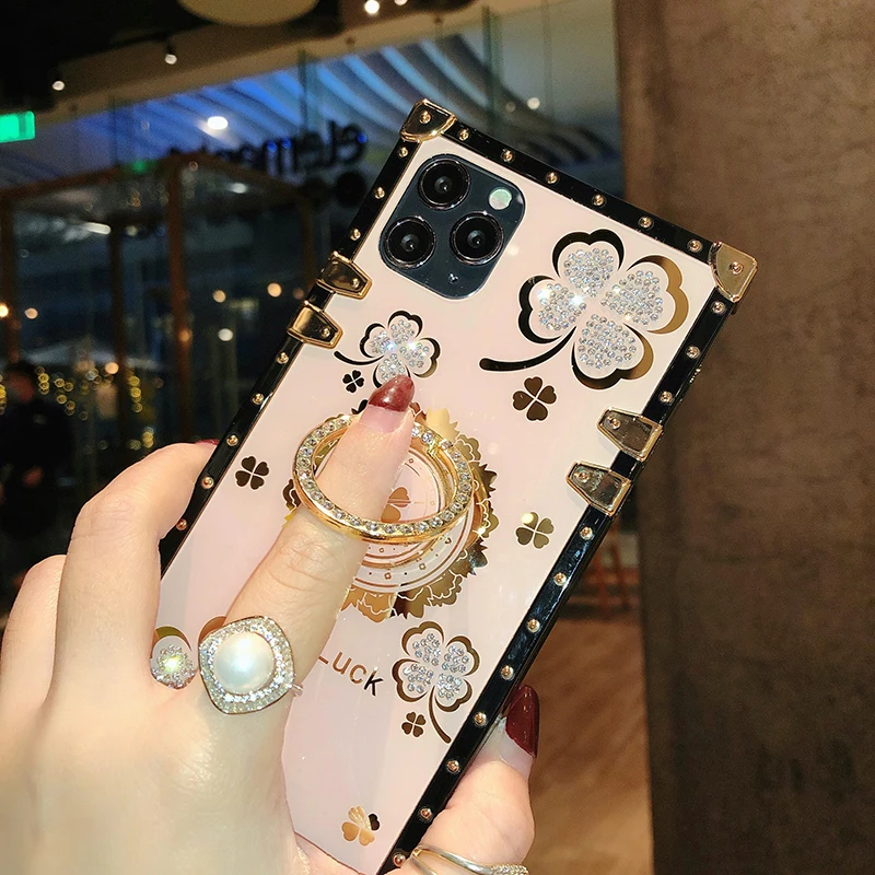 Luxury Lucky Flowers Ring Phone Case For Samsung S21 S9 S10 S20 Ultra Note 10 20 A51 A71 A11 A21S A02S Square Diamond Soft Cover
Luxury Lucky Flowers Ring Phone Case For Samsung S21 S9 S10 S20 Ultra Note 10 20 A51 A71 A11 A21S A02S Square Diamond Soft Cover