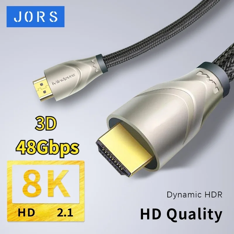 HDMI-совместимый кабель JORS 2 1 8K/60 Гц 4K/120 48 Гбит/с HDR для PS4 PS5 Switch Xiaomi Tv Box Xbox проектор