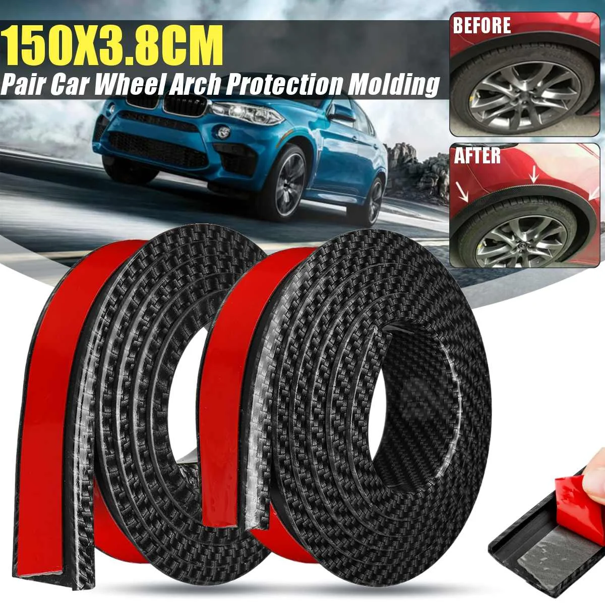 2Pcs 1.5M Rubber Car Modification Decorative Strip Fender Flares Mud Flap Splash trucks SUVs Car Styling Moulding For SUV
2Pcs 1.5M Rubber Car Modification Decorative Strip Fender Flares Mud Flap Splash trucks SUVs Car Styling Moulding For SUV