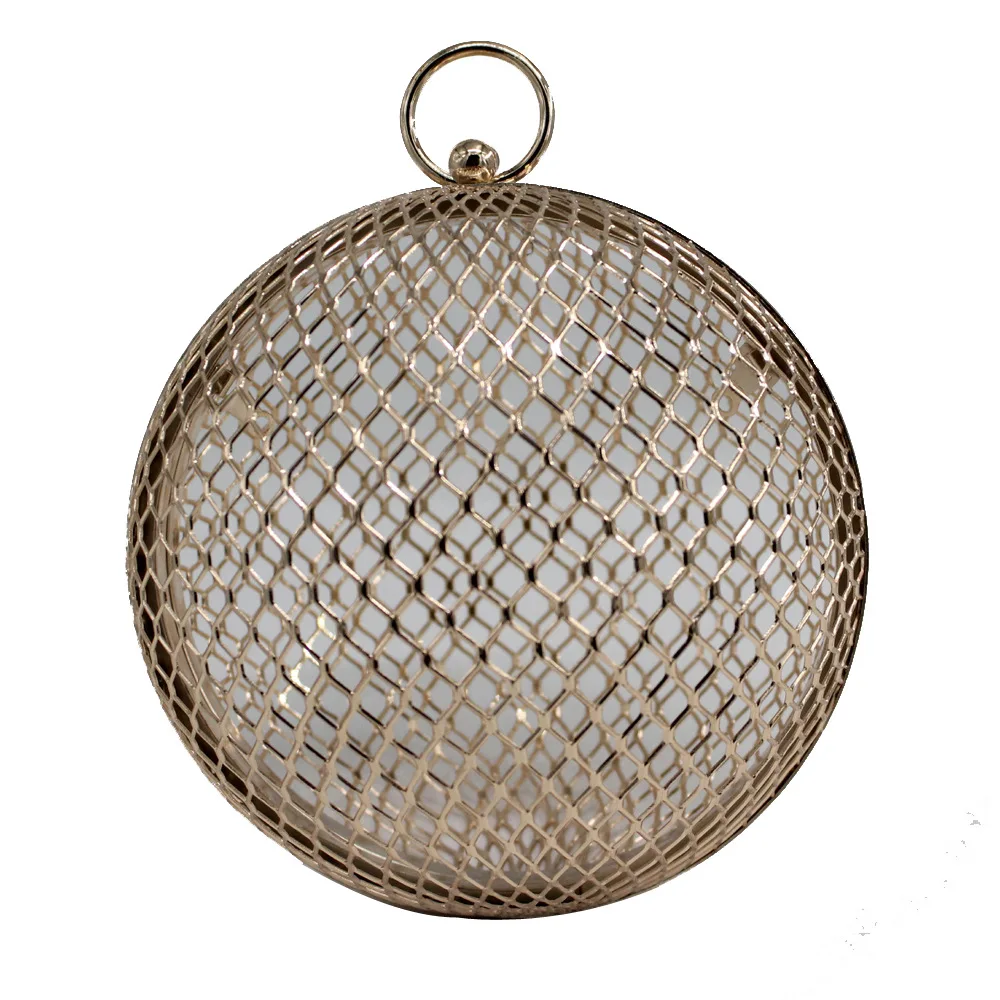 Metal Hollow Out Hard-Surface Clutch Bag Gold Evening Bag Designer Female Round Ball Clutches Fashion Party Small Pouch Purse
Metal Hollow Out Hard-Surface Clutch Bag Gold Evening Bag Designer Female Round Ball Clutches Fashion Party Small Pouch Purse