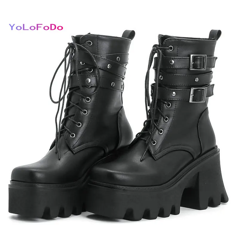 2021 Autumn Winter Women Ankle Boots Platform Square High Heel Ladies Motorcycle Boots PU Leather Cross Tied Women's Boots
2021 Autumn Winter Women Ankle Boots Platform Square High Heel Ladies Motorcycle Boots PU Leather Cross Tied Women's Boots
