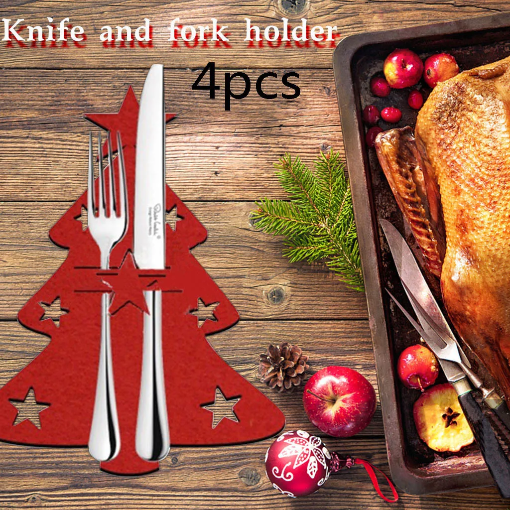 4pcs New Christmas Tree Cutlery Knife And Fork Cover Table Decoration Knife Decorative Tableware Xmas Decor Bag Noel Gifts
4pcs New Christmas Tree Cutlery Knife And Fork Cover Table Decoration Knife Decorative Tableware Xmas Decor Bag Noel Gifts