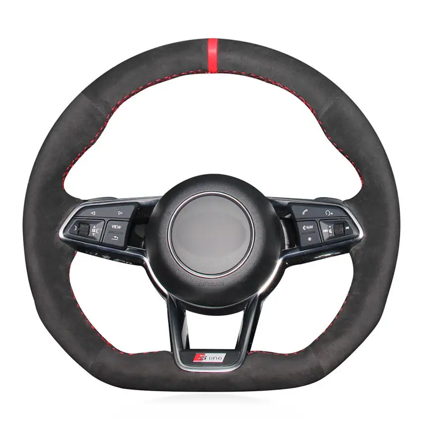 Hand-stitched Black Suede Car Steering Wheel Cover for Audi TT (8S) 2014-2019 TTS 2014-2019 TT RS 2016-2019 R8 (4S) 2015-2019
Hand-stitched Black Suede Car Steering Wheel Cover for Audi TT (8S) 2014-2019 TTS 2014-2019 TT RS 2016-2019 R8 (4S) 2015-2019