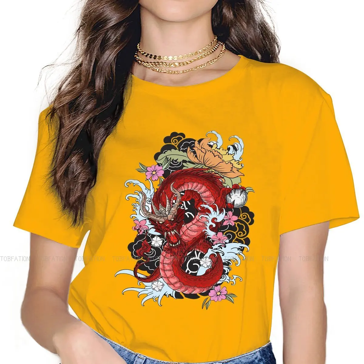 Chinese Dragon Traditiona Nationality Crewneck TShirts Tattoo Classic Personalize Woman's T Shirt Funny 4XL 
Chinese Dragon Traditiona Nationality Crewneck TShirts Tattoo Classic Personalize Woman's T Shirt Funny 4XL