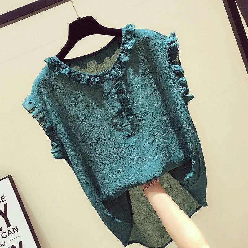 Women Spring Summer Style Chiffon Blouses Shirts Lady Casual Sleeveless O-Neck Chiffon Blusas Tops ZZ0764
Women Spring Summer Style Chiffon Blouses Shirts Lady Casual Sleeveless O-Neck Chiffon Blusas Tops ZZ0764