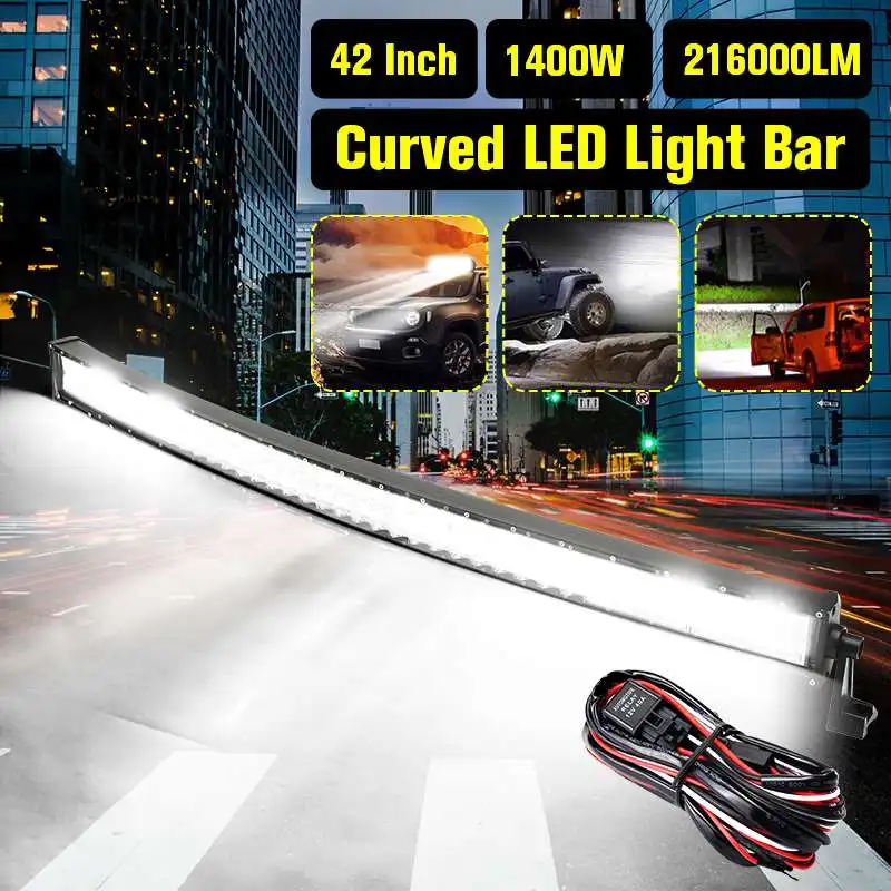 1400W 42 Inch 5D Curved LED Work Light Bar Combo Offroad Driving Lamp 6000K Waterproof LED Light Bar For SUV ATV Car Truck
1400W 42 Inch 5D Curved LED Work Light Bar Combo Offroad Driving Lamp 6000K Waterproof LED Light Bar For SUV ATV Car Truck