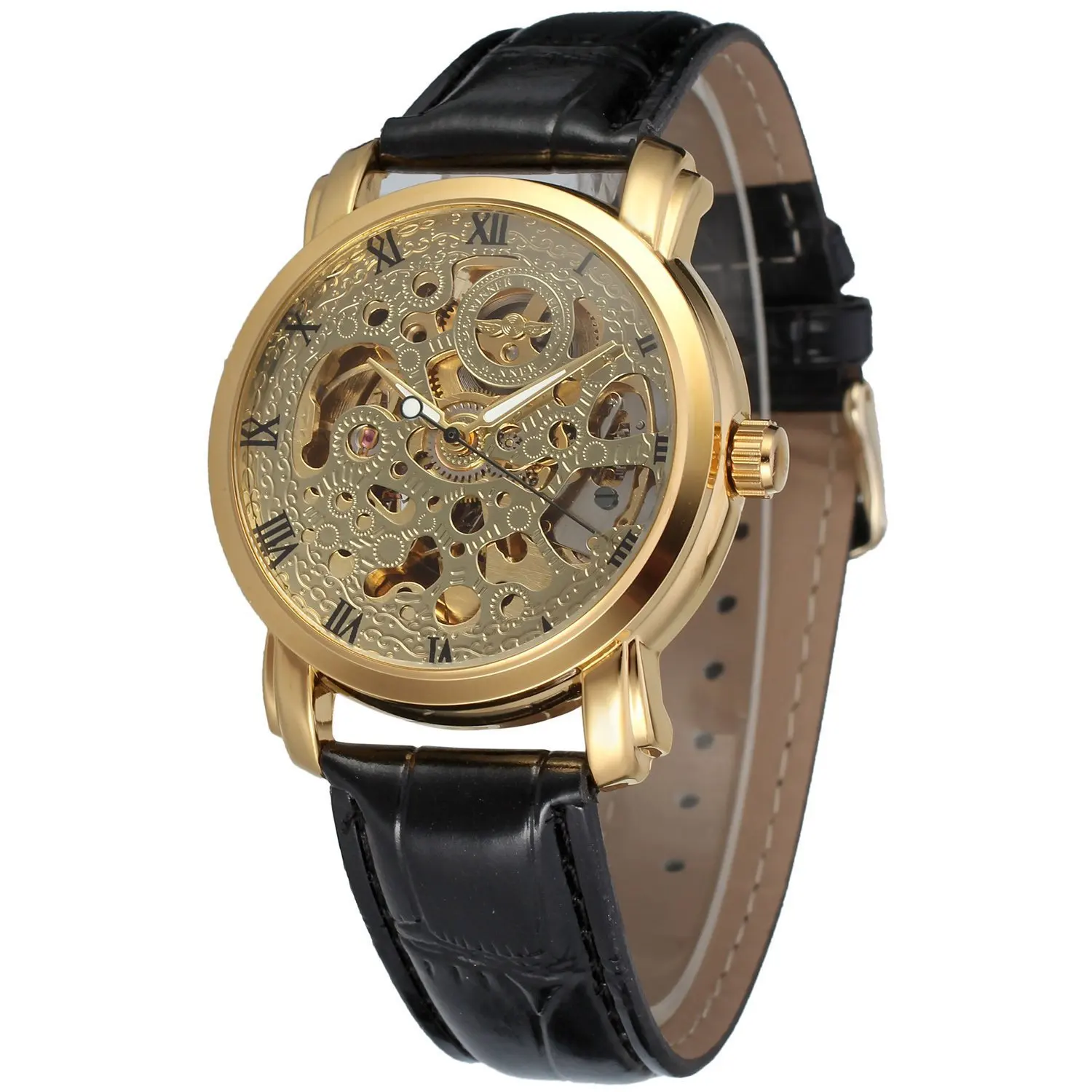 Winner005 men's gold hollow all-through mechanical steel belt romaji automatic mechanical watch
Winner005 men's gold hollow all-through mechanical steel belt romaji automatic mechanical watch