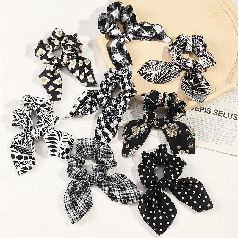 Sweet Bows Knotted Scrunchies Rabbit Ears Hair Ring Black Plaid Floral Hair Rope Elastic Headdress Ponytail Hair Accessories
Sweet Bows Knotted Scrunchies Rabbit Ears Hair Ring Black Plaid Floral Hair Rope Elastic Headdress Ponytail Hair Accessories