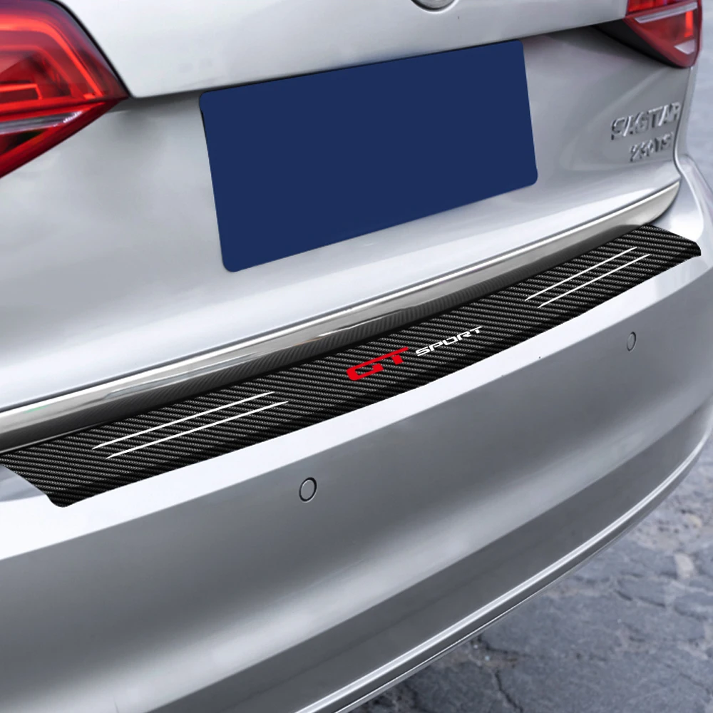 90/101cm GT sport New Car Styling Carbon Fiber Trunk Stickers Rear Bumper Trim Guard Plate Protector Decals Auto Accessories
90/101cm GT sport New Car Styling Carbon Fiber Trunk Stickers Rear Bumper Trim Guard Plate Protector Decals Auto Accessories