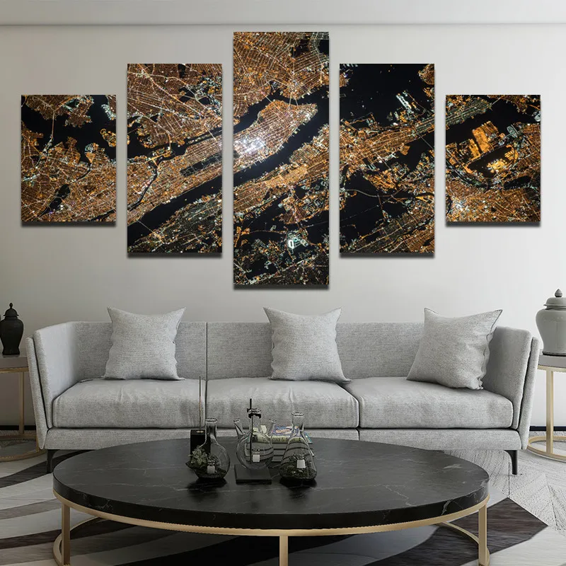 5pcs Satellite Perspective City Light Panorama Canvas Painting Printed Poster City Landscape Painting Frameless Home Decoration
5pcs Satellite Perspective City Light Panorama Canvas Painting Printed Poster City Landscape Painting Frameless Home Decoration