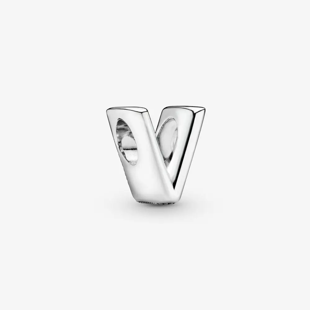 

Аутентичные искусственные серебряные буквы V Алфавит Подвески подходят для искусственных бусин для изготовления ювелирных изделий bijoux femme