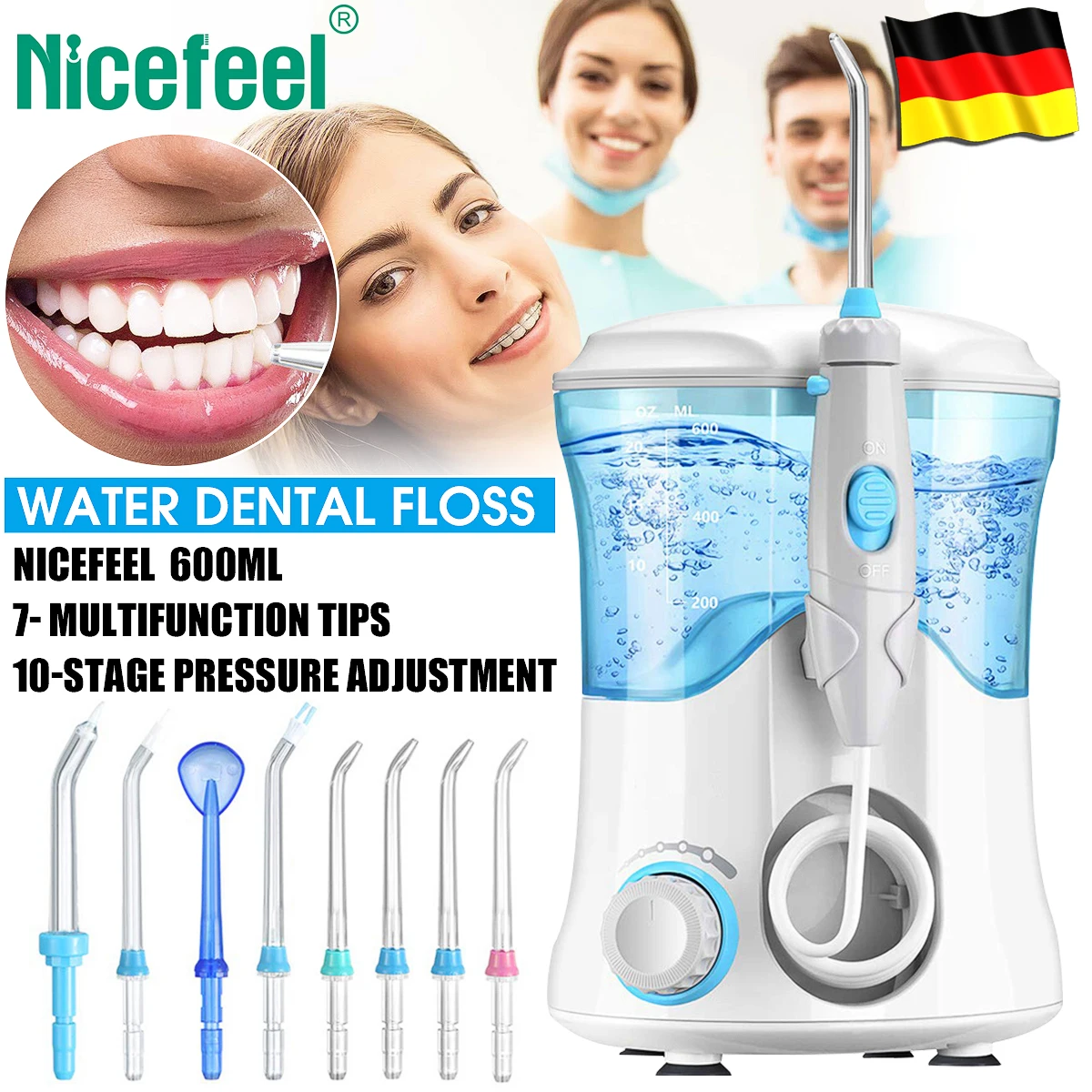Nicefeel Ирригатор для полости рта Стоматологическая Вода ирригатор для полости рта струи воды 600 мл чистящее средство для зубов стоматологиче...
Nicefeel Ирригатор для полости рта Стоматологическая Вода ирригатор для полости рта струи воды 600 мл чистящее средство для зубов стоматологиче...