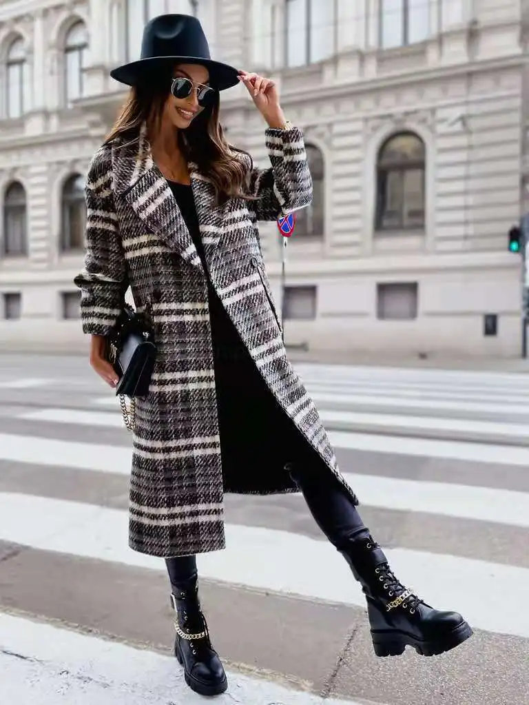 2021 Autumn And Winter High-Quality Hot-Selling Ladies Fashion New Two-Color Plaid Mid-Length Woolen Coat
2021 Autumn And Winter High-Quality Hot-Selling Ladies Fashion New Two-Color Plaid Mid-Length Woolen Coat