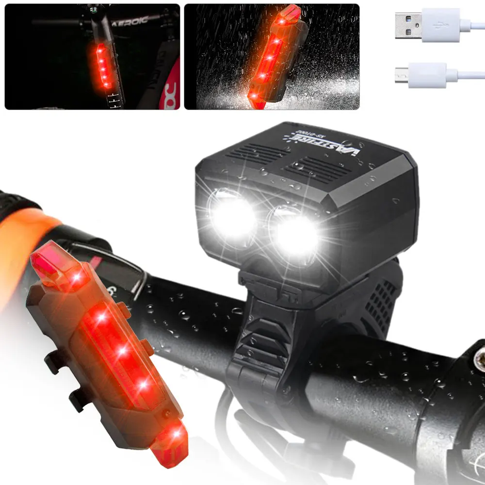 1000 Lumens MTB Bike Light Set USB Rechargeable mini LED Front Bicycle light Headlight Road Cycling Safety Flashlight ES stock
1000 Lumens MTB Bike Light Set USB Rechargeable mini LED Front Bicycle light Headlight Road Cycling Safety Flashlight ES stock