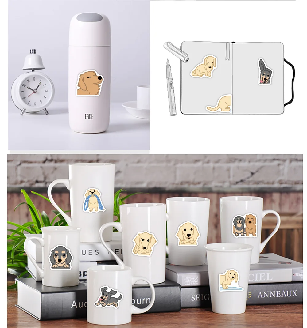 40PCs Cartoon Sausage Dog Animal Stickers Cute Dog Water Cup Computer Desk Decoration Stickers Toys Waterproof
40PCs Cartoon Sausage Dog Animal Stickers Cute Dog Water Cup Computer Desk Decoration Stickers Toys Waterproof