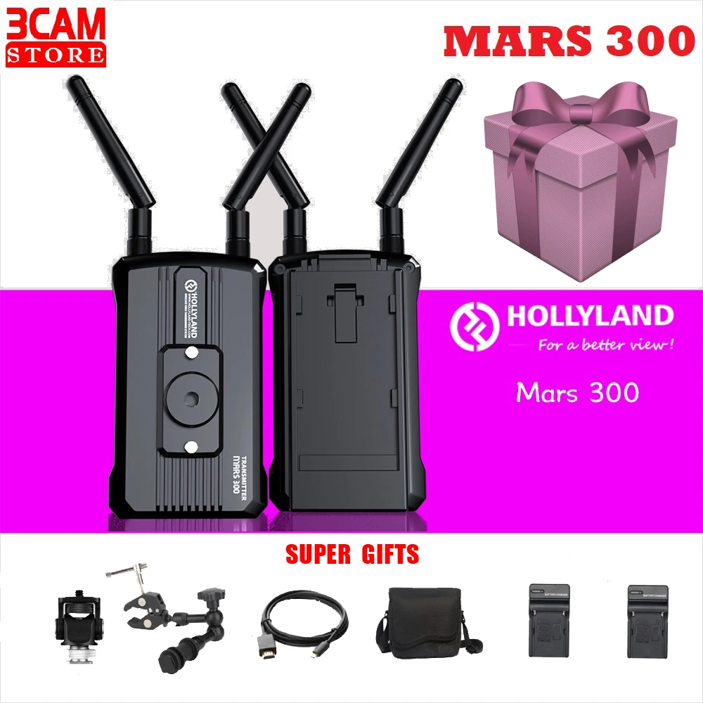 

Видеосендер Hollyland Mars 300 HDMI 100 метров Hollyland MARS 300 двойной HDMI беспроводной передатчик передачи видео приемник для Canon/Nikon/sony DSLR/камера Feiyu Gimbal