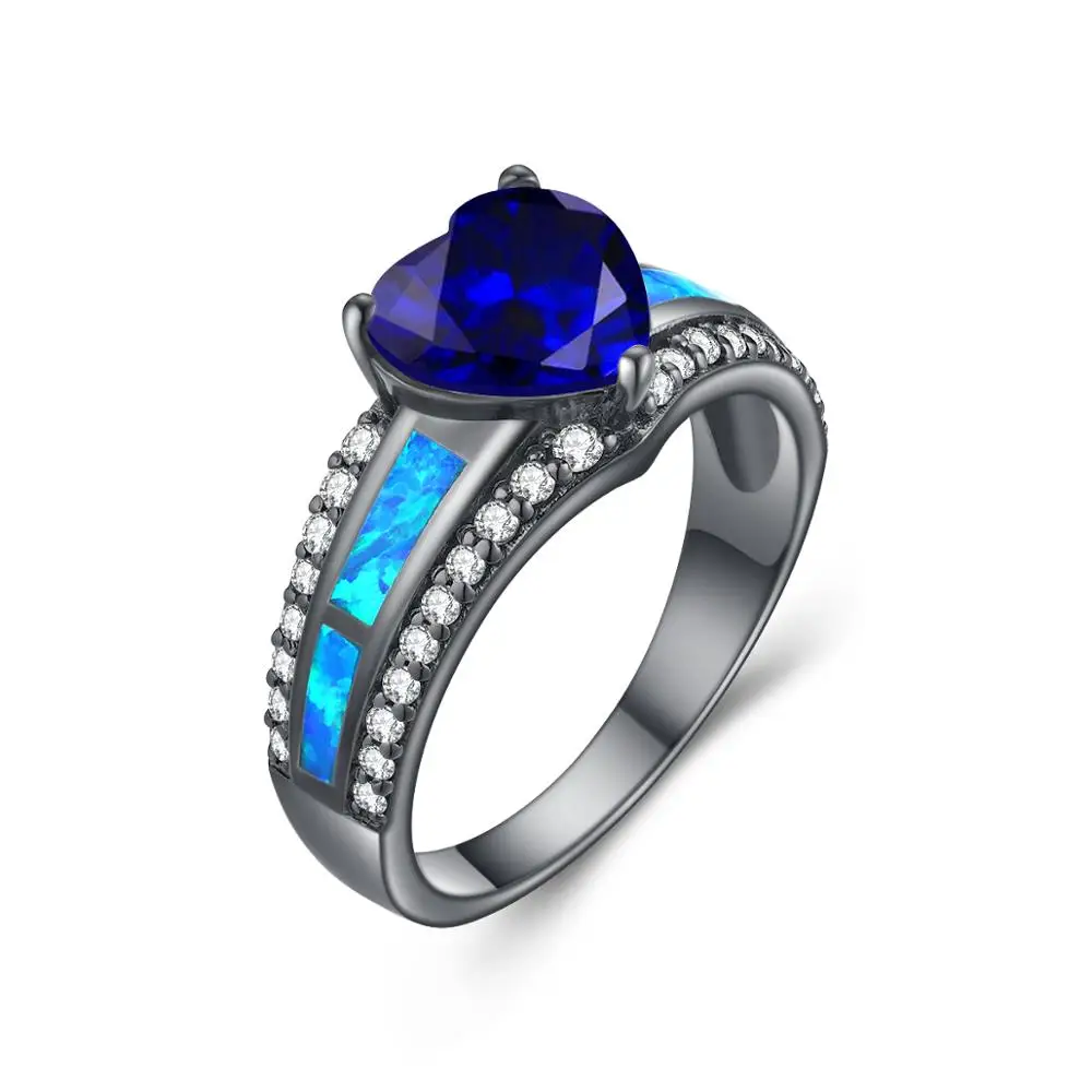 Heart Rings For Women Classic Vintage Black Gold Ring Blue Sapphire With Zircon Gemstone Loyal Love Fine Jewelry Christmas Gift
Heart Rings For Women Classic Vintage Black Gold Ring Blue Sapphire With Zircon Gemstone Loyal Love Fine Jewelry Christmas Gift