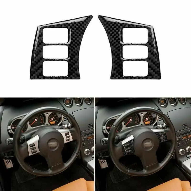 Carbon Fiber Steering Wheel Remote Buttons Cover Trim For Nissan 350Z 2003-2009
Carbon Fiber Steering Wheel Remote Buttons Cover Trim For Nissan 350Z 2003-2009