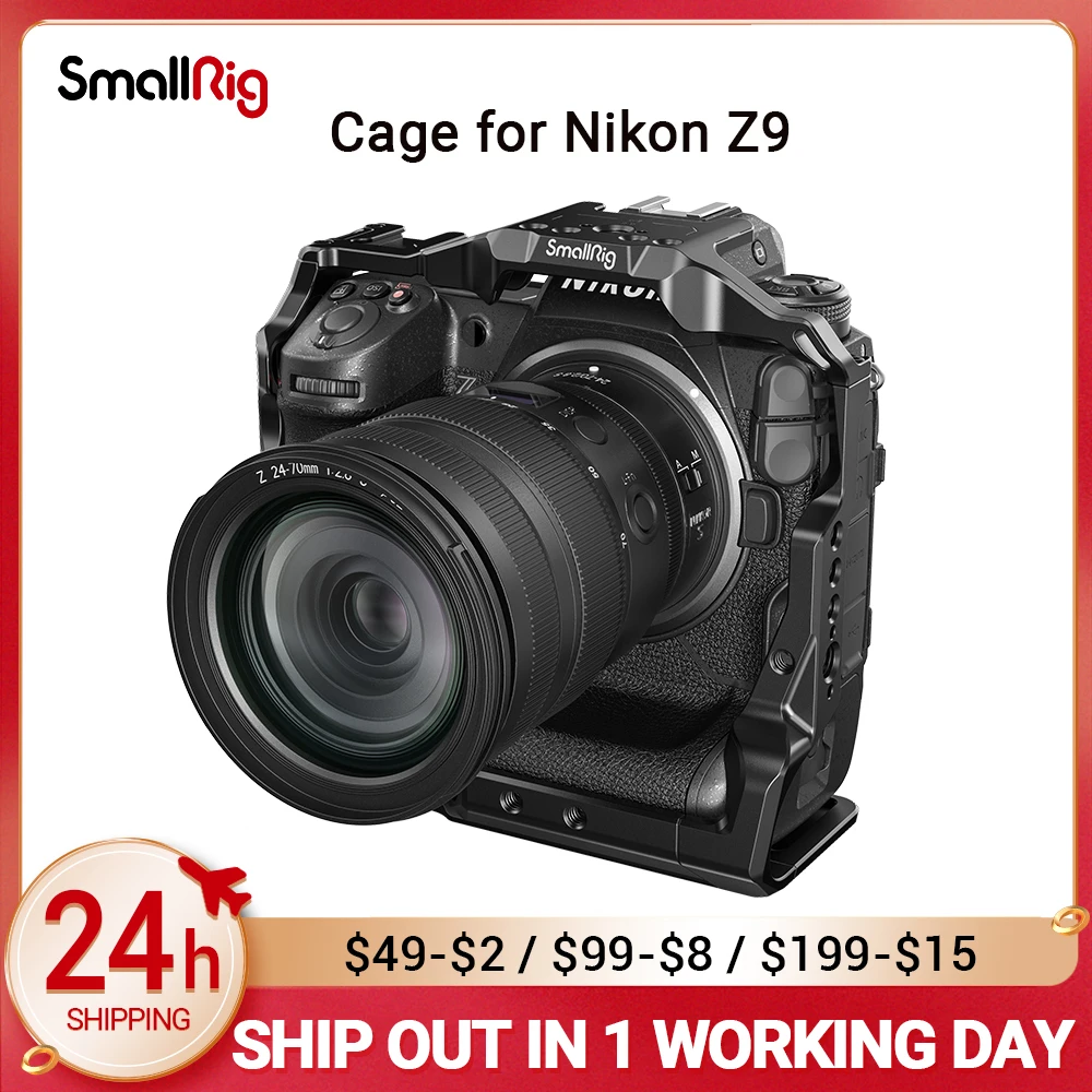 

SmallRig Dslr Camera Cage Rig for Nikon Z9 Camera Features 1/4 threaded holes and cold shoe mounts Camera Accessories 3195