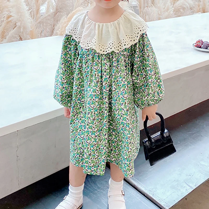 Spring Long-sleeve Floral Girl Dress New Fashion Ruffled Collar Children Princess Dress Cute Kid Clothes
Spring Long-sleeve Floral Girl Dress New Fashion Ruffled Collar Children Princess Dress Cute Kid Clothes