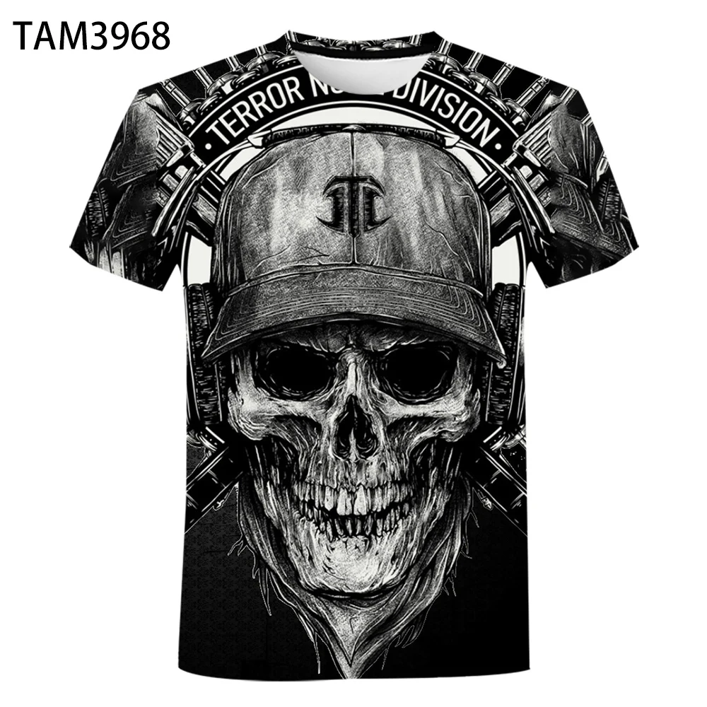Horror Skull Men's Women's T-shirt Punk Fashion Top Youth Children's Oversize Street Style 3D Round Neck Short Sleeve Summer 
Horror Skull Men's Women's T-shirt Punk Fashion Top Youth Children's Oversize Street Style 3D Round Neck Short Sleeve Summer