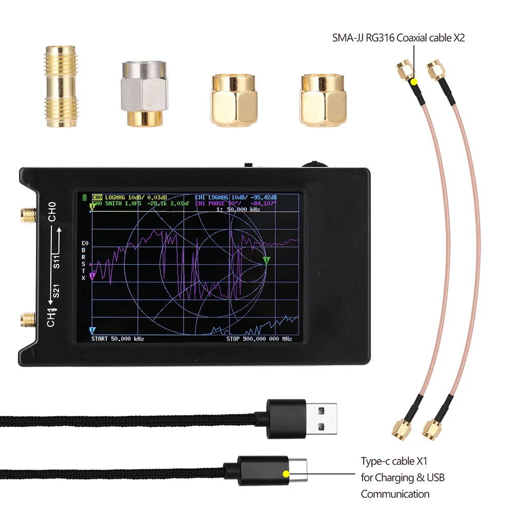50KHz-1.5GHz Vector Network Analyzer NanoVNA-H4 4 Inch LCD Screen Antenna Analyzer FAS6
50KHz-1.5GHz Vector Network Analyzer NanoVNA-H4 4 Inch LCD Screen Antenna Analyzer FAS6