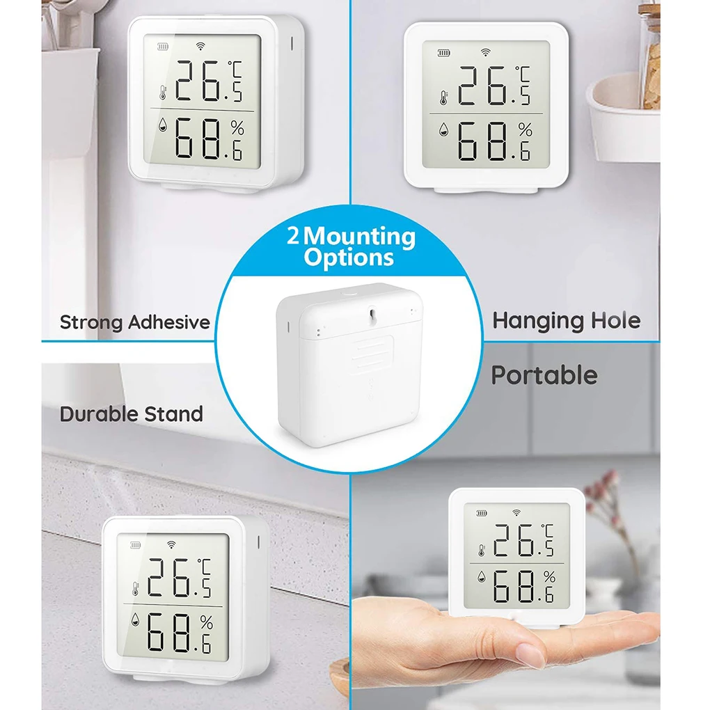 Tuya WIFI Temperature And Humidity Sensor Indoor Hygrometer Thermometer With LCD Display Support Alexa Google Assistant 
Tuya WIFI Temperature And Humidity Sensor Indoor Hygrometer Thermometer With LCD Display Support Alexa Google Assistant