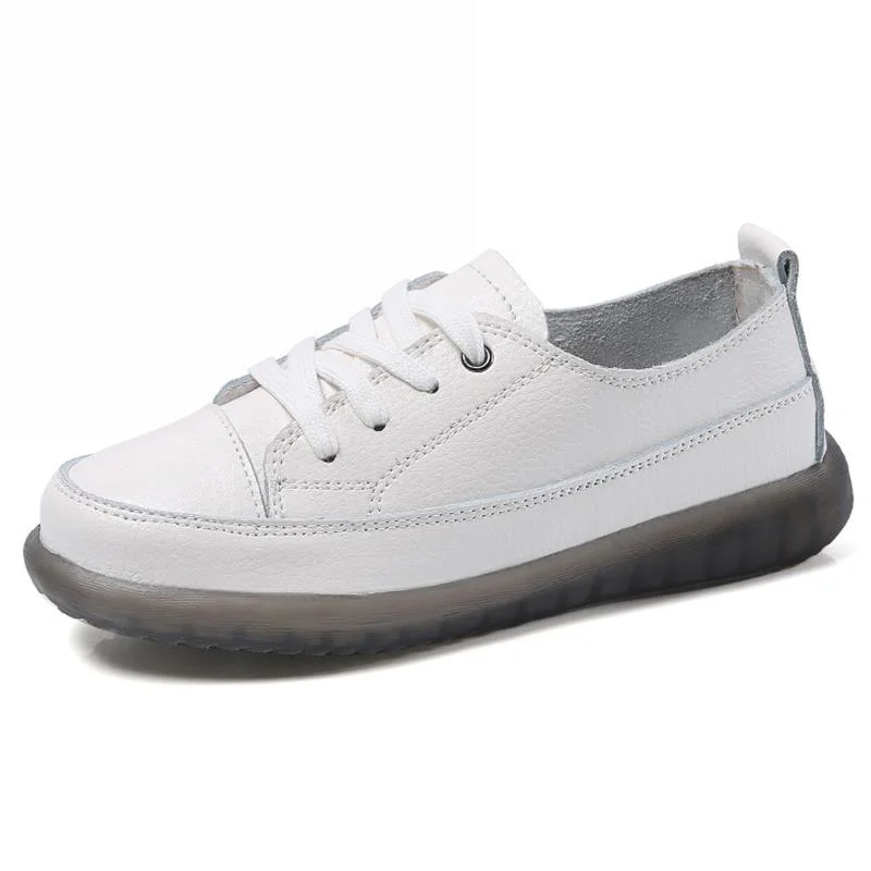 2021 Sport Shoes Women Natural Genuine Leather Flat Casual Shoes Female Ballet Flats Lace Up White Court Sneakers Ladies Flats
2021 Sport Shoes Women Natural Genuine Leather Flat Casual Shoes Female Ballet Flats Lace Up White Court Sneakers Ladies Flats