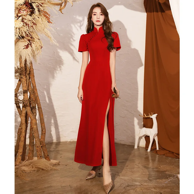 Chinese Qi Pao Toast Bride Evening Dress Wedding Cheongsam Engagement Dress Can Usually Be Worn Elegant Birthday Dress A150
Chinese Qi Pao Toast Bride Evening Dress Wedding Cheongsam Engagement Dress Can Usually Be Worn Elegant Birthday Dress A150