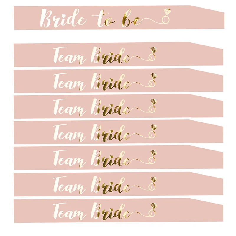 8PCS Wedding Bridal Shower Decoration Rose Gold Team Bride / Bride To Be Sash for Bachelorette Party Sash Hen Night Decor
8PCS Wedding Bridal Shower Decoration Rose Gold Team Bride / Bride To Be Sash for Bachelorette Party Sash Hen Night Decor