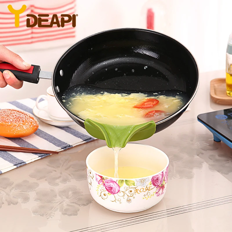 YDEAPI Silicone Liquid Funnel Anti-spill Slip On Pour Soup Spout Funnel for Pots Pans and Bowls and Jars Kitchen Gadget Tool
YDEAPI Silicone Liquid Funnel Anti-spill Slip On Pour Soup Spout Funnel for Pots Pans and Bowls and Jars Kitchen Gadget Tool