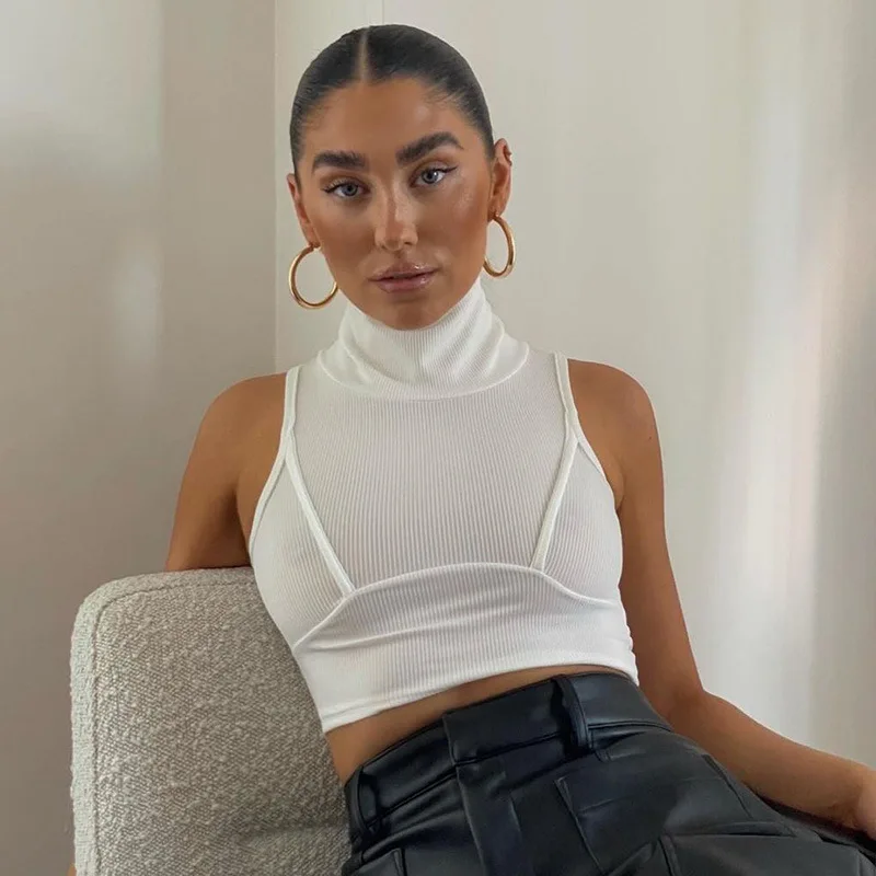 FAKUNTN Turtleneck Tank Top Female 2021 Summer Fashion Y2K Aesthetic Streetwear Sleeveless Casual Crop Top Women Clothing
FAKUNTN Turtleneck Tank Top Female 2021 Summer Fashion Y2K Aesthetic Streetwear Sleeveless Casual Crop Top Women Clothing