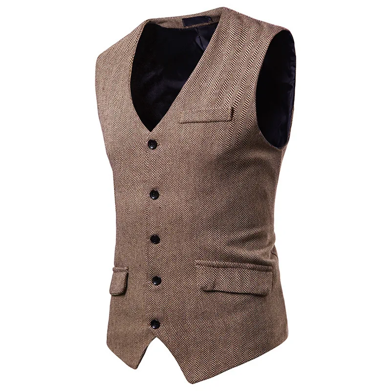 New Style Five Buttons Men's Suit Vests Gentlemen Casual Business Sleeveless Waistcoat Vintage Blazers Vest For Wedding Party
New Style Five Buttons Men's Suit Vests Gentlemen Casual Business Sleeveless Waistcoat Vintage Blazers Vest For Wedding Party
