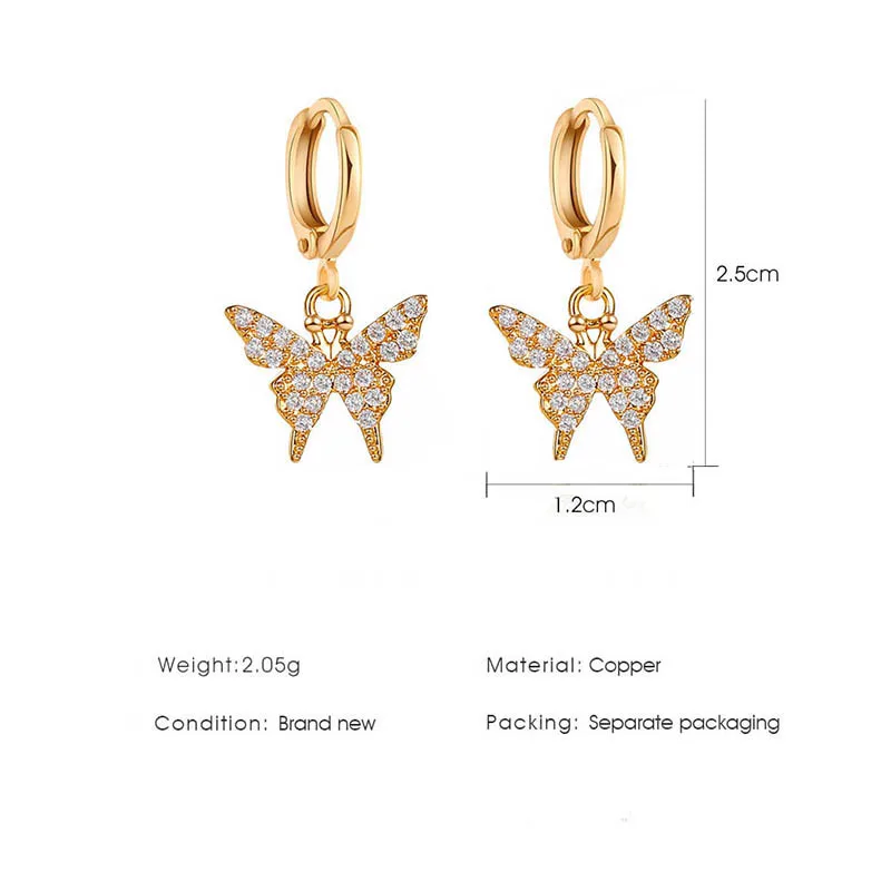 New Small Butterfly Pendant Earrings For Women Alloy Copper Elegant Romantic Earrings For Women Jewelry Accessories Gift
New Small Butterfly Pendant Earrings For Women Alloy Copper Elegant Romantic Earrings For Women Jewelry Accessories Gift