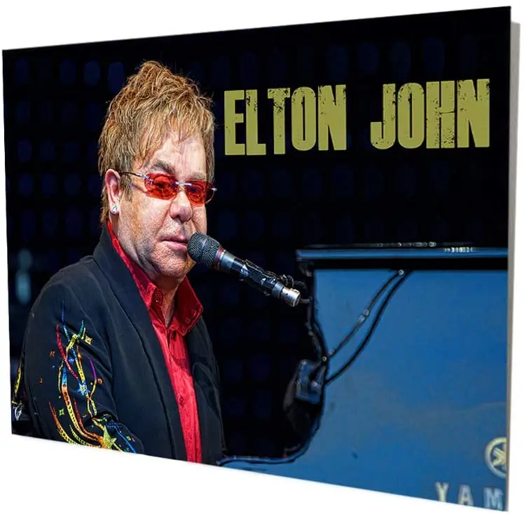 

Brotherhood Elton John Singing Playing The Piano Portrait Vintage Reproduction Vintage Style Metal Signs Metal