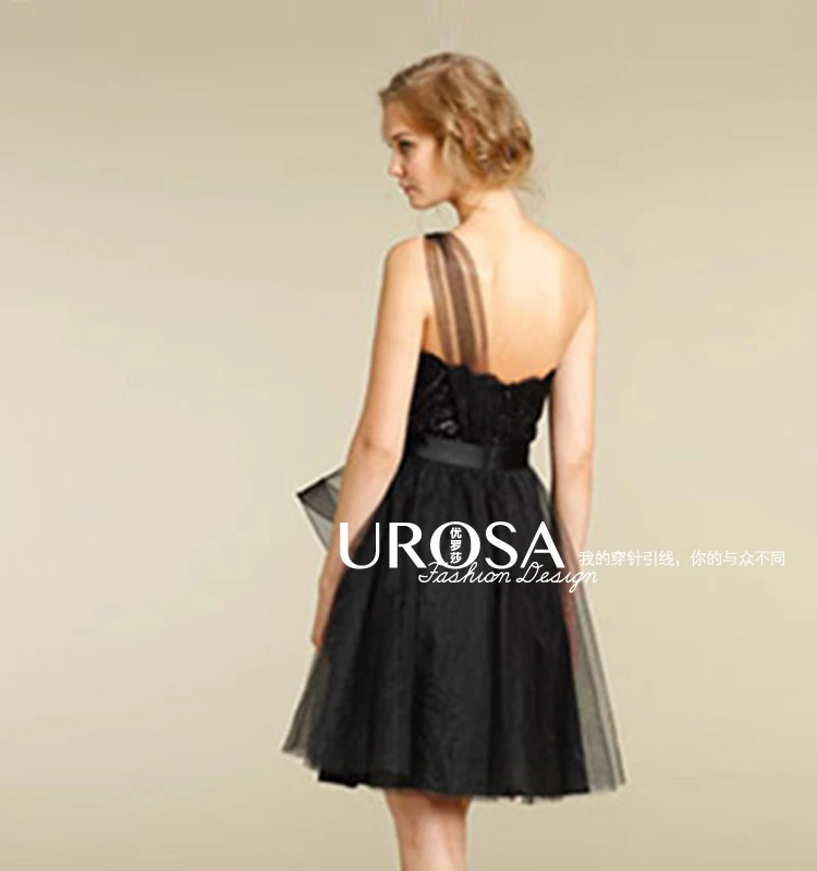 Sexy black short Prom party gown Custom Made one shoulder a-line tulle vestido de noiva free shipping 2018 bridesmaid dresses
Sexy black short Prom party gown Custom Made one shoulder a-line tulle vestido de noiva free shipping 2018 bridesmaid dresses