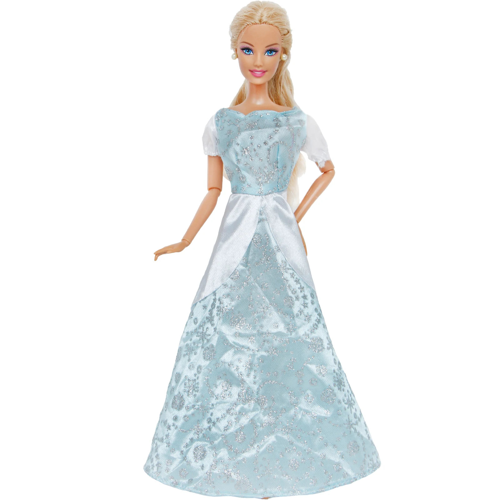 Fashion Fairy Tale Princess Dress Wedding Gown Shiny Party Outfit Clothes for Barbie Doll 12'' Pretend Play Kid Dollhouse Toys |