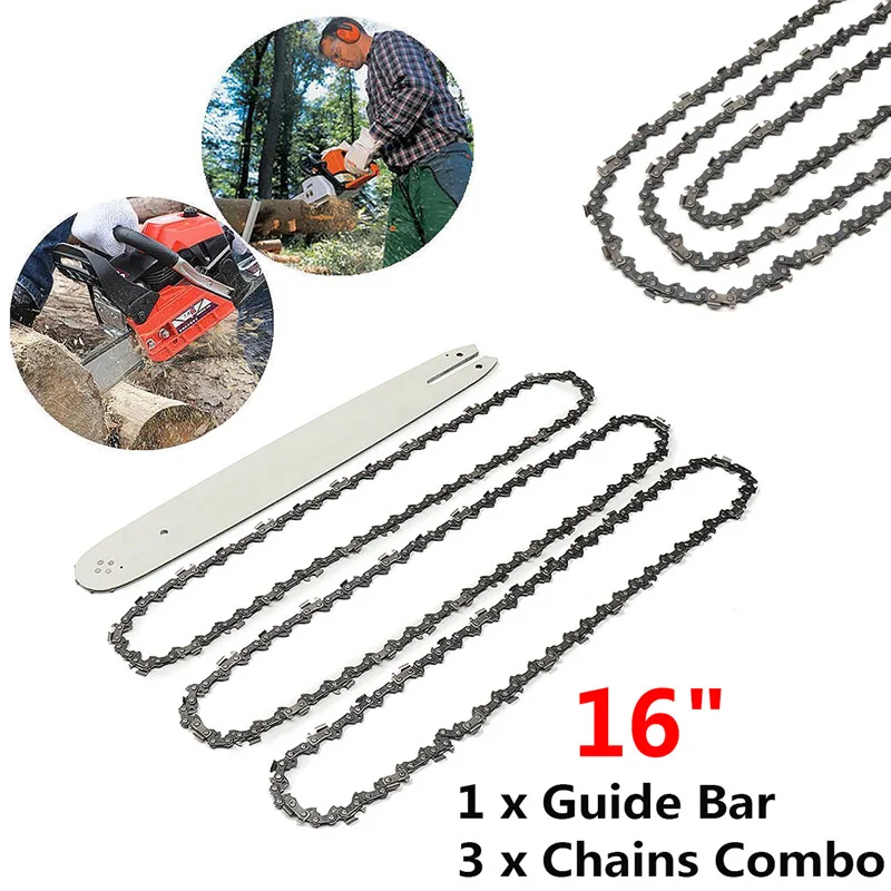 16 Inch Chain Saw Guide Bar With 3pcs Semi Chisel Chains 3/8LP 050" For STIHL 009 012 021 E180 MS180 MS190
16 Inch Chain Saw Guide Bar With 3pcs Semi Chisel Chains 3/8LP 050" For STIHL 009 012 021 E180 MS180 MS190