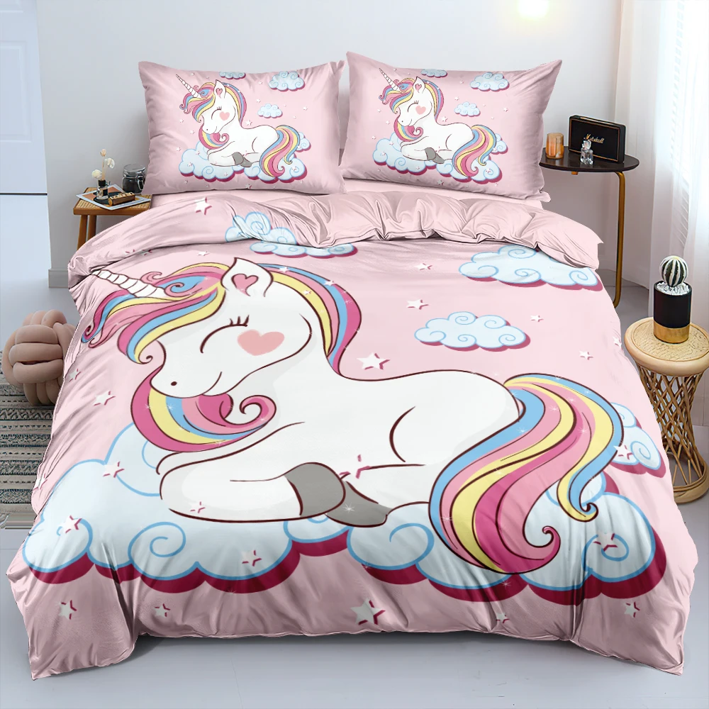 Pink Cartoon Unicorn Linens Bed Cute Quilt/Blanket Cover Set Single Full Queen King Size Soft Bedding Set For Kid Child Adult
Pink Cartoon Unicorn Linens Bed Cute Quilt/Blanket Cover Set Single Full Queen King Size Soft Bedding Set For Kid Child Adult