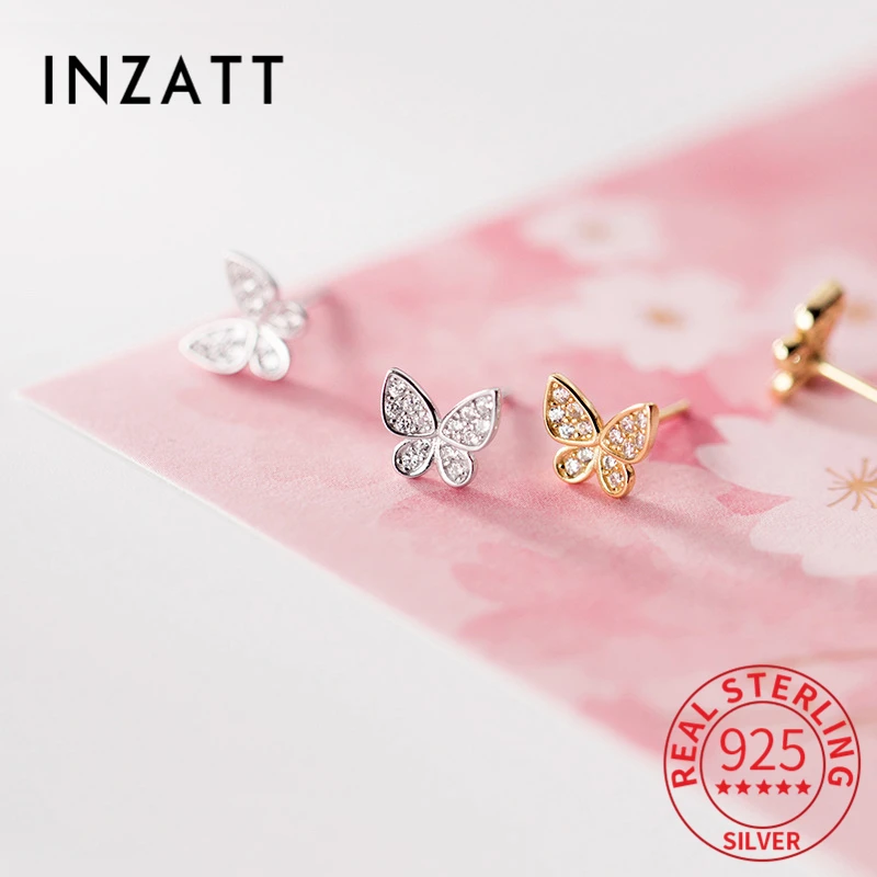 INZATT Real 925 Sterling Silver Zircon Butterfly Stud Earrings For Fashion Women Hiphop Fine Jewelry 18k Gold Accessories Gift
INZATT Real 925 Sterling Silver Zircon Butterfly Stud Earrings For Fashion Women Hiphop Fine Jewelry 18k Gold Accessories Gift