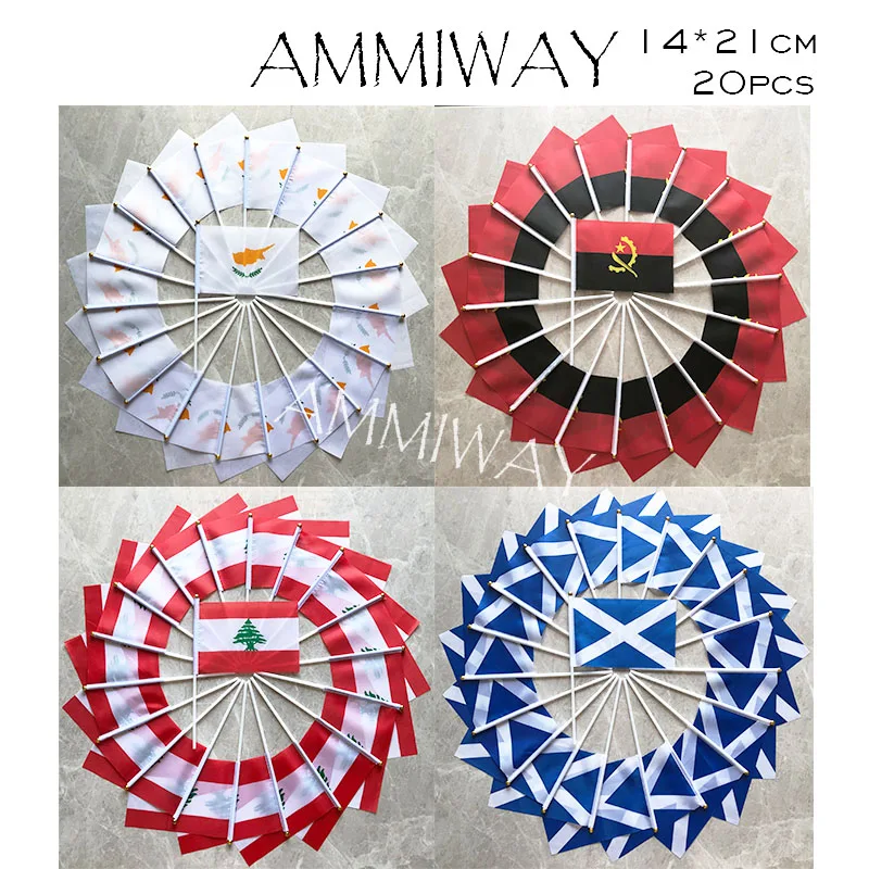 Флаги AMMIWAY 14x21 см 20 шт. флаги для стран маленький размер Летающий баннер