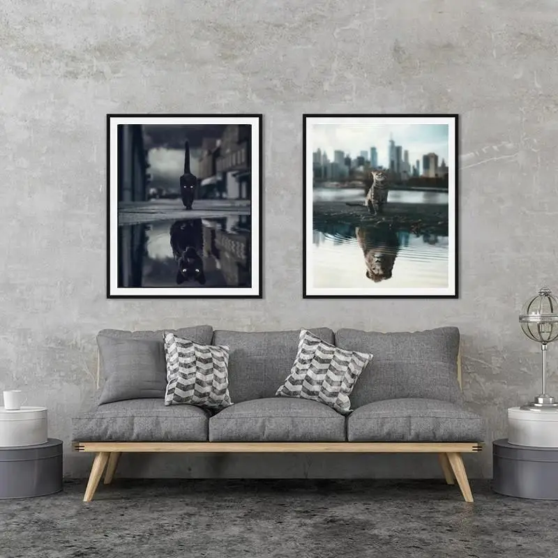 Modern Poster Mural Kitten Reflection Tiger Picture Nordic Home Decoration Canvas Painting for Living Room Porch Wall Decoration 
Modern Poster Mural Kitten Reflection Tiger Picture Nordic Home Decoration Canvas Painting for Living Room Porch Wall Decoration